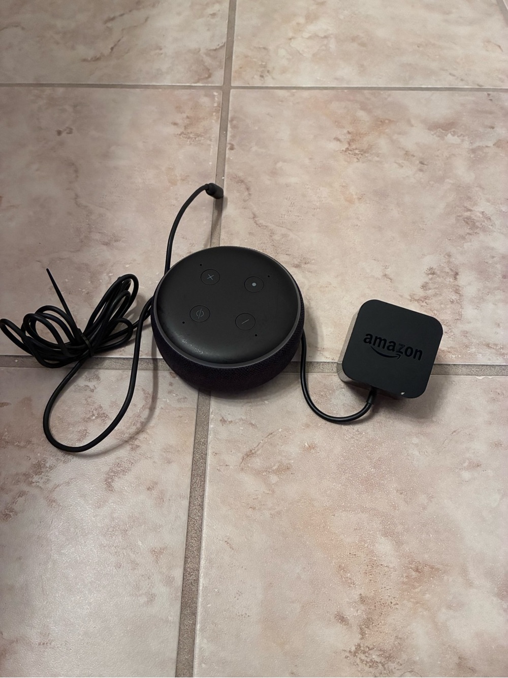 Amazon Echo Dot 3rd Gen with Amazon Power Adapter Black Smart Speaker